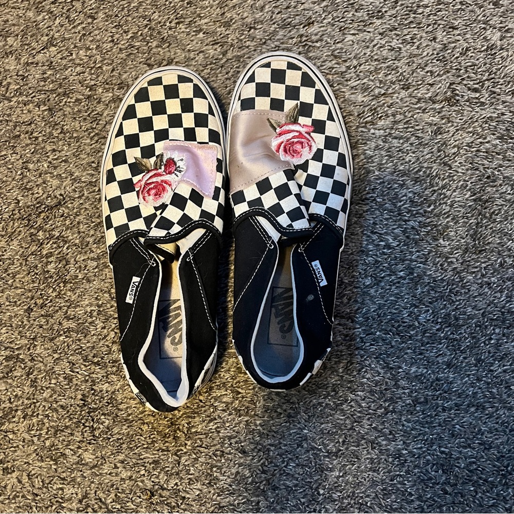 checkered vans! size 9.5